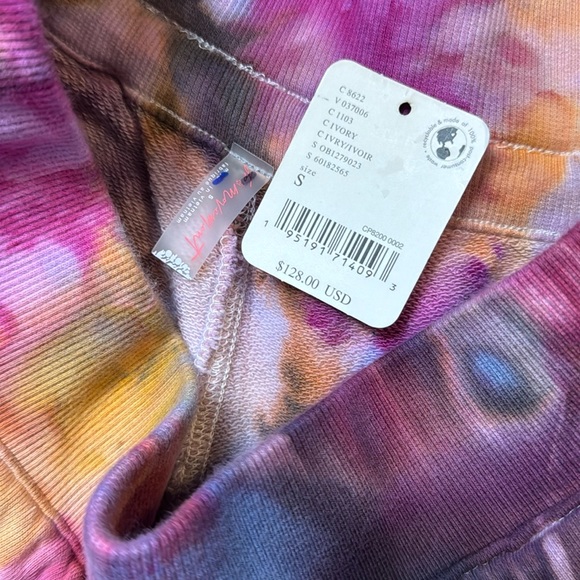 Free People Movement Playoff Wide Leg Cargo Pants size Small NEW White Tie Dye - Picture 6 of 6